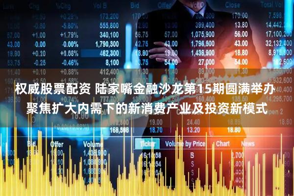 权威股票配资 陆家嘴金融沙龙第15期圆满举办 聚焦扩大内需下的新消费产业及投资新模式