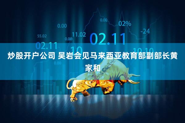 炒股开户公司 吴岩会见马来西亚教育部副部长黄家和