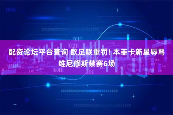 配资论坛平台查询 欧足联重罚! 本菲卡新星辱骂维尼修斯禁赛6场